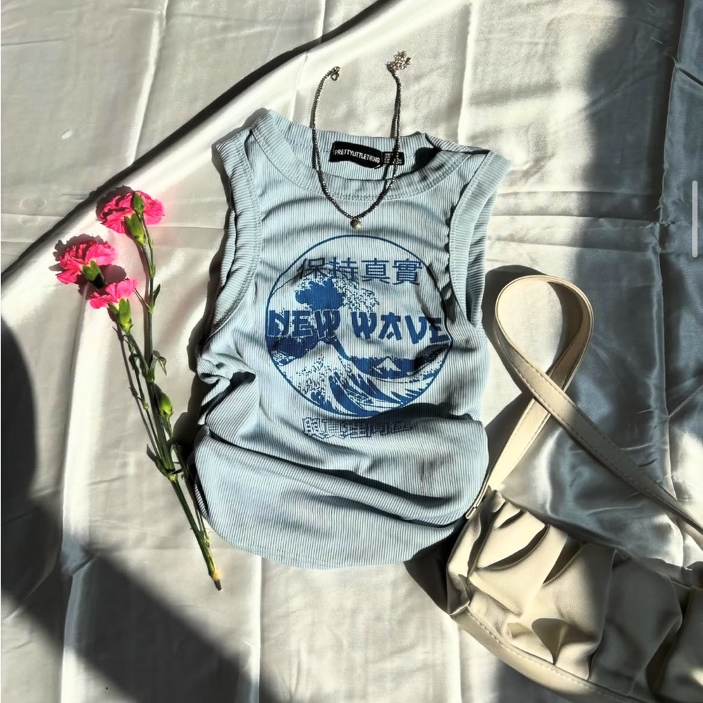 New Wave Blue Sleeveless Top